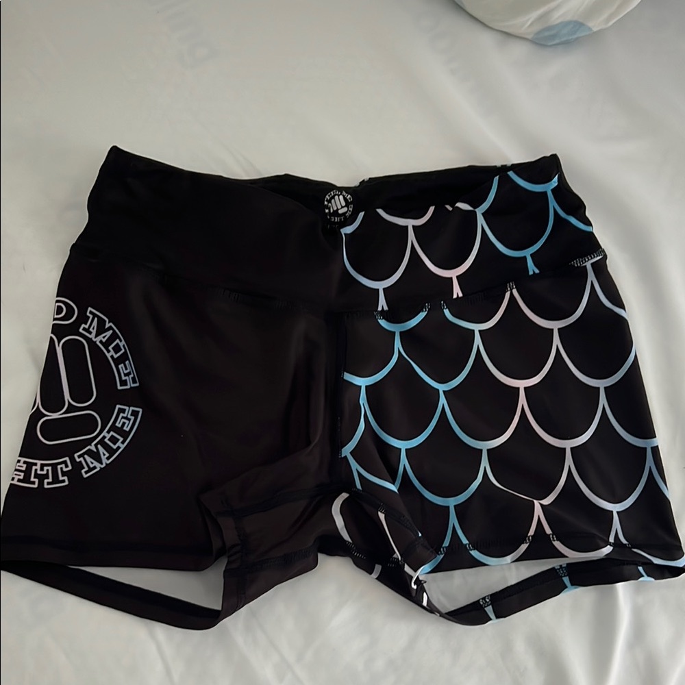 Feed Me Fight Me Mermaid Booty Shorts
